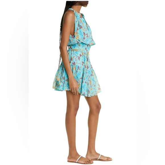 A.L.C. Courtney Floral Smocked Tiered Silk Mini Dress – Sz 4 - Picture 3 of 12